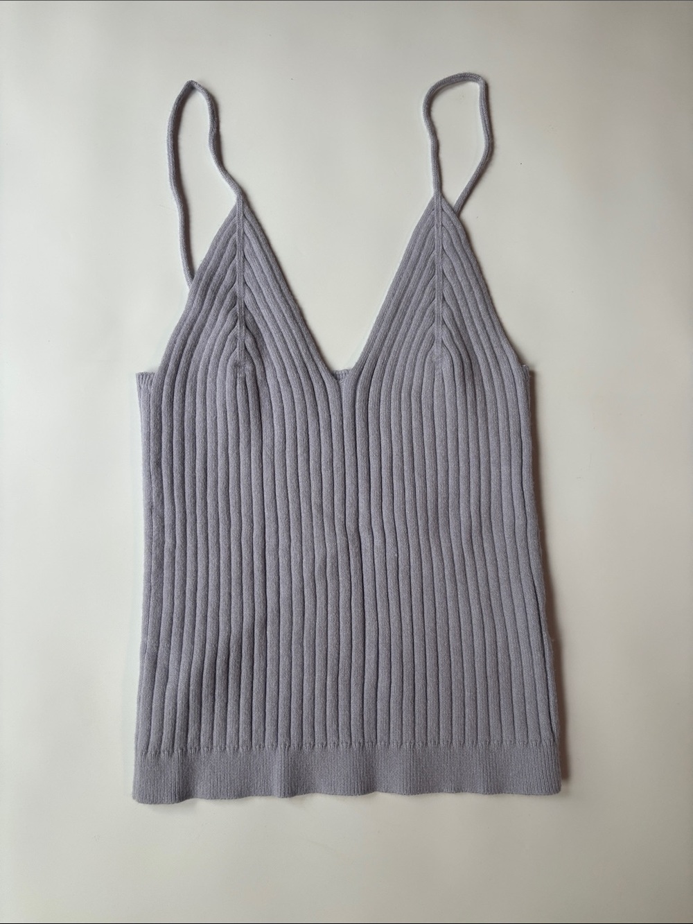Pink Lily Lavender Ribbed V-Neck Cami Tank
